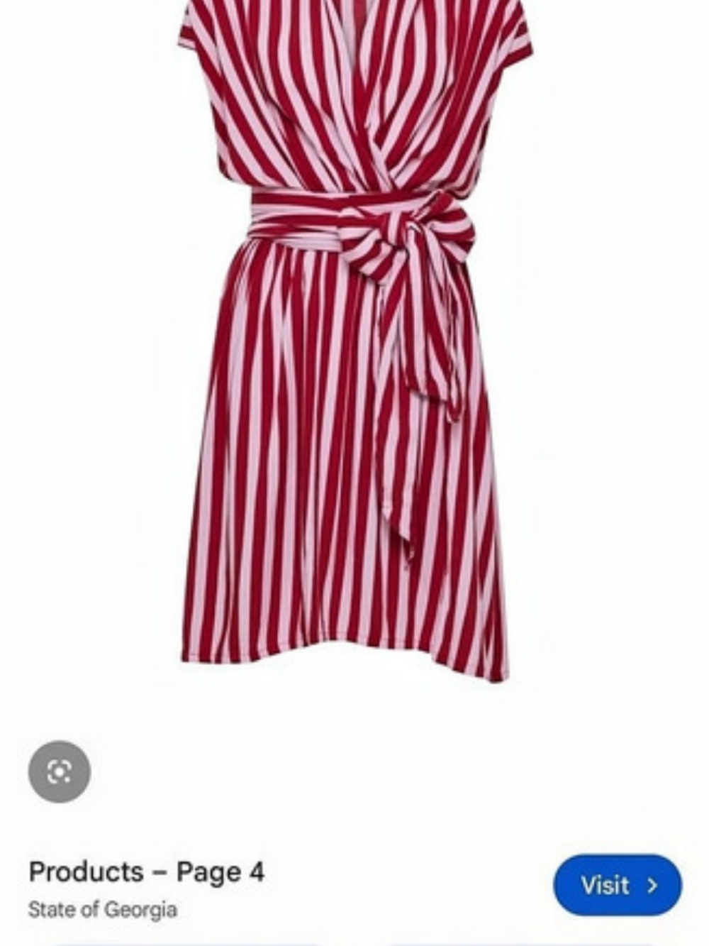 State of Georgia The Point Dress Red & Pink Striped Midi
